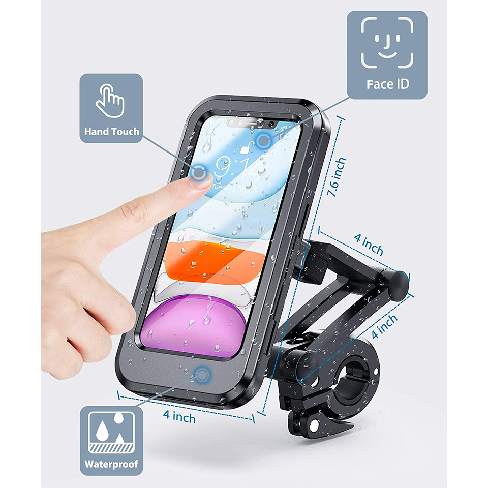 phone holder hp motor tas waterproof Hp stand dudukan telepon tahan air untuk pemasangan di Stang Spion