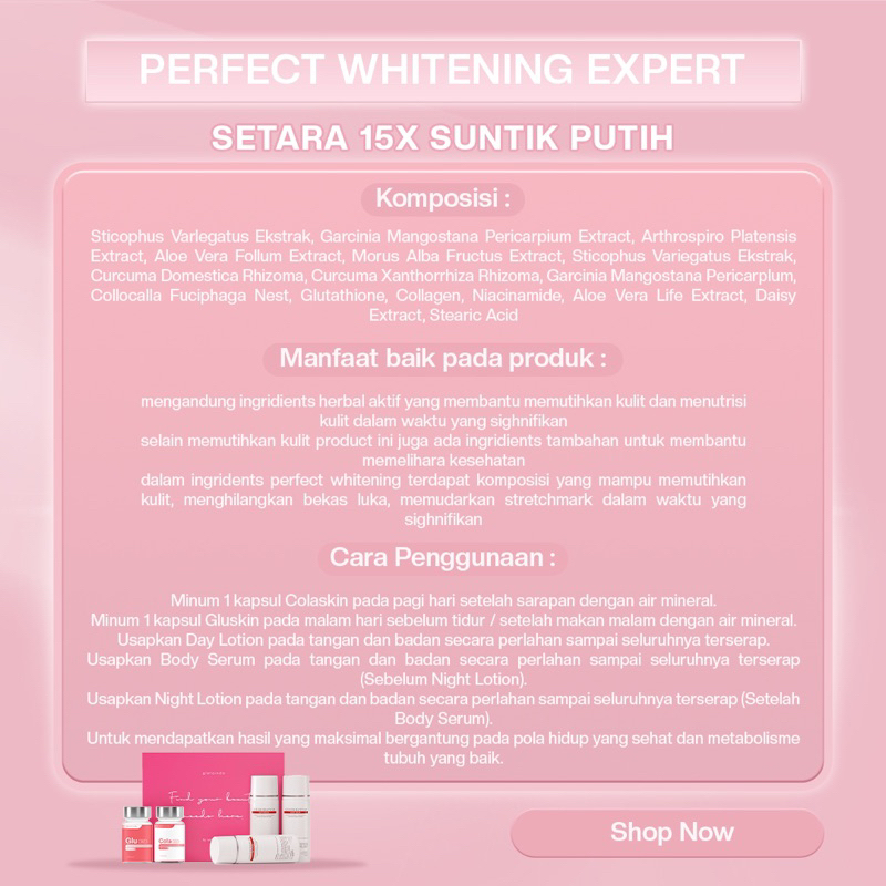 PERFECT WHITENING! 30x Extra lebih cepat memutihkan pemutih kulit dari luar &amp; dalam ampuh