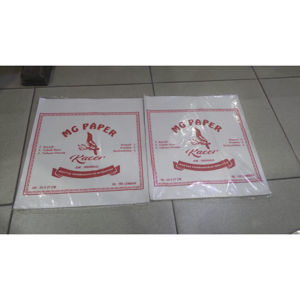 COD- IP99- Kertas Nasi MCD KCF Polos (100 Lembar) - Kertas KFC - Kertas Burger- Paperwrap-kertas bun