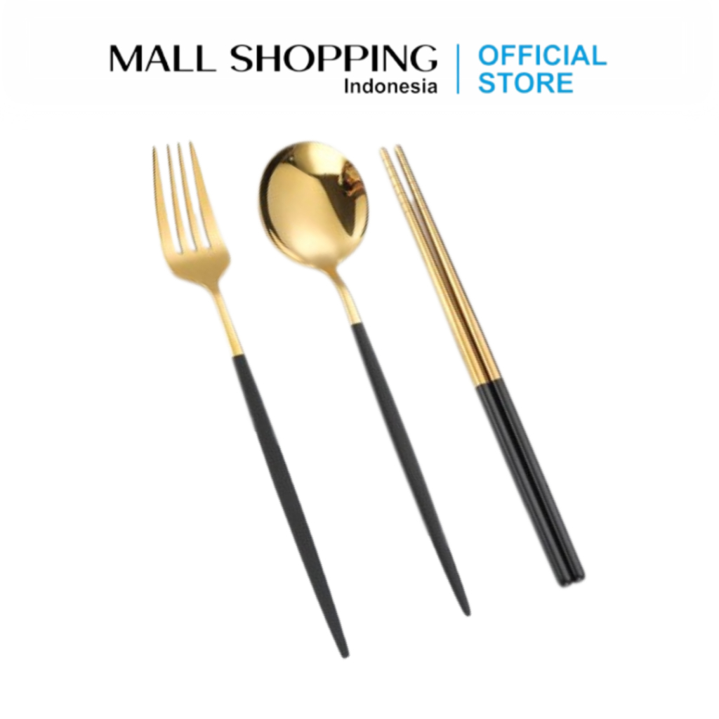 Sendok Garpu Sumpit 1 PCS H463 Model Korea Syle Super Gold stainless Mall Shopping
