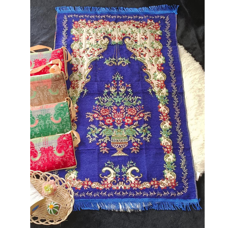 Sajadah tas souvenir oleh oleh haji umroh terlaris kualitas turki termurah kembang