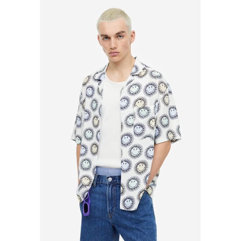 Hm resort printed blouse unisex