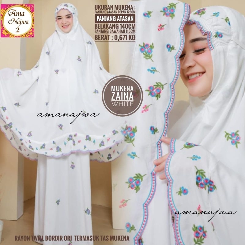 100% ORI Mukena Zaina jumbo dewasa by Ama Najwa 2 /