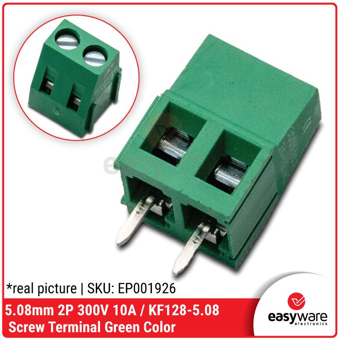 KF128-5.08 mm 2P 2 Pin Screw Terminal Block 5.08mm 300V 10A Terminal Blok 128 5.08