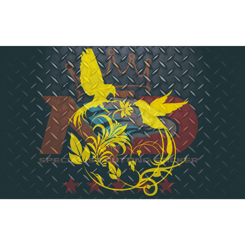 Cutting stiker Burung Swirl