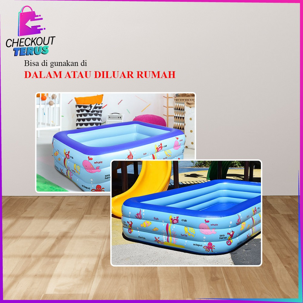 CT M327 Mainan Anak Kolam Renang Karet Ocean Dasar Gelembung Swimming Pool Kolam Renang Keluarga Kolam Mandi Bayi Baby Bathtub