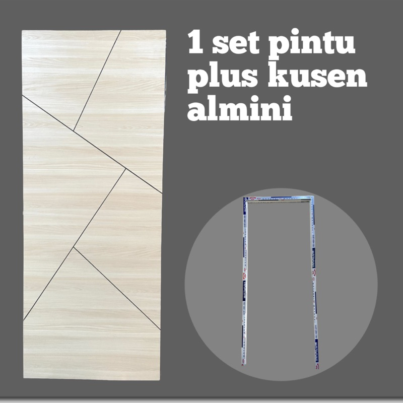 Pitu Plus Kusen | 1  Set Pintu Plus Kusen Almini | Pintu Minimalis Plus Kusen almini