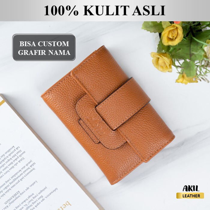 Dompet Lipat Wanita Branded Alona Marinka Leather Wallet Bahan 100% Kulit Sapi Asli Premium Cewek Terbaru