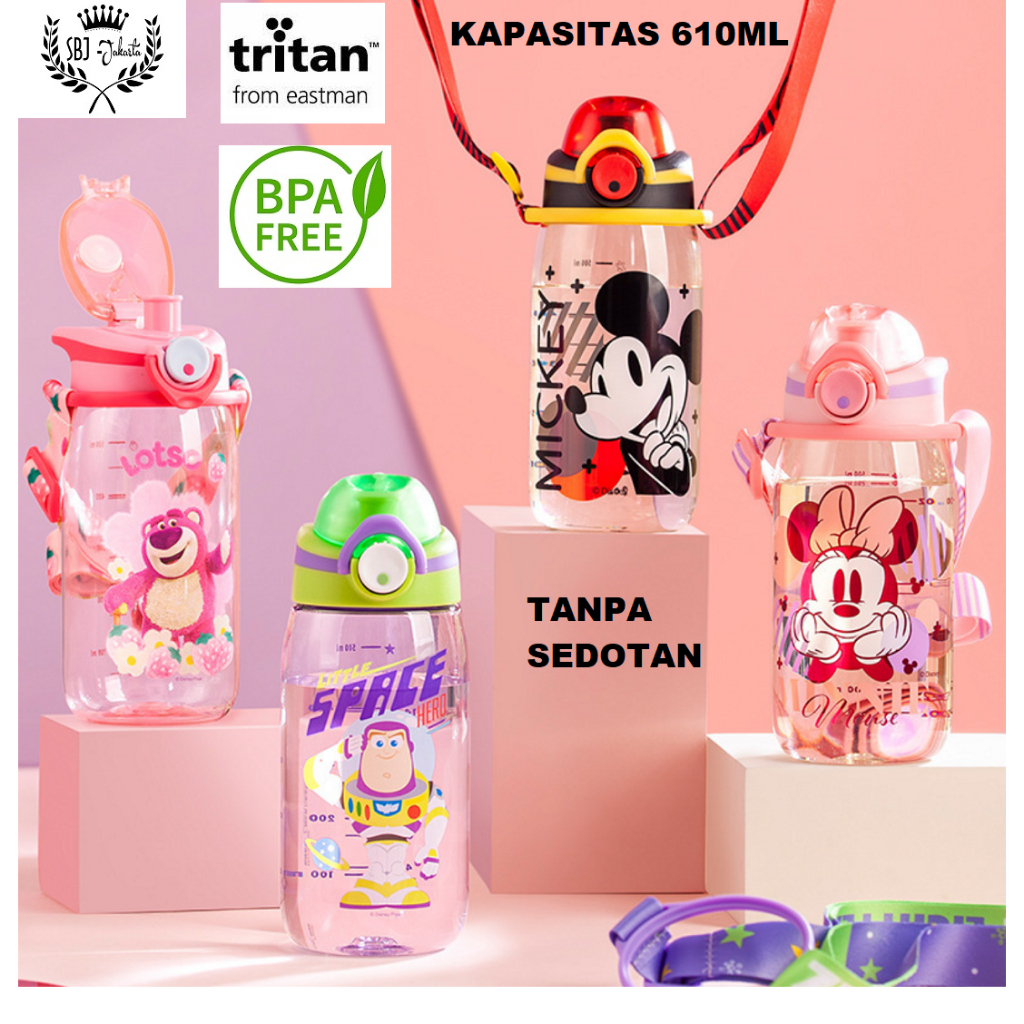 BOTOL MINUM ANAK TRITAN BPA FREE Anti Bocor 610 ml Original Mickey Minnie Disney