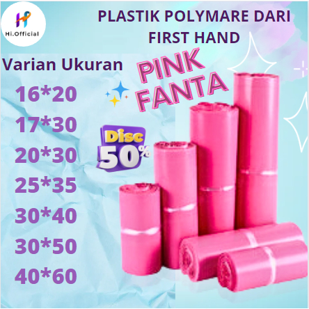 

PLASTIK PACKING POLYAMRE PINK FANTA GLOSSY/PLASTIK BAJU OLSHOP BAHAN PREMIUM