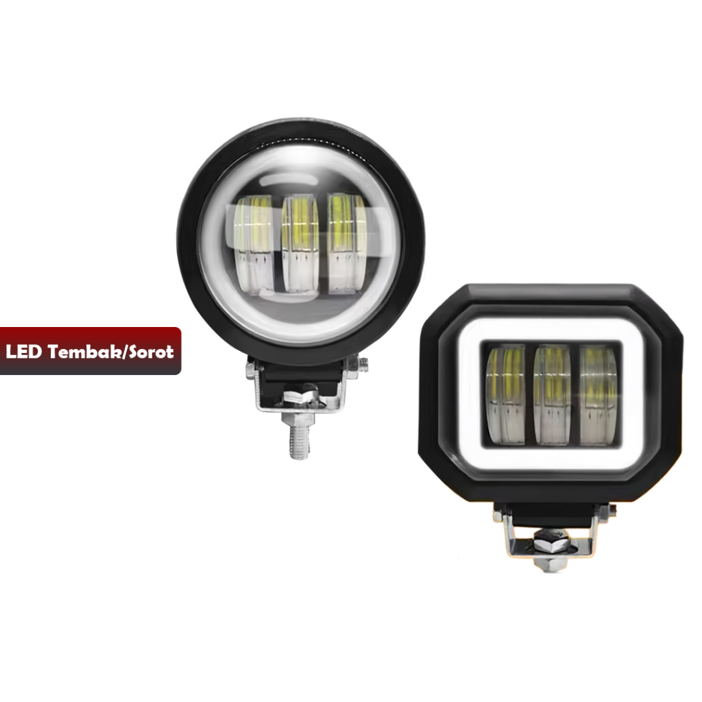 Lampu LED MT star tembak sorot CWL 3 mata lensa 6D-30watt CREE ANGEL EYE SQUARE/ROUND-YOSINOGAWA