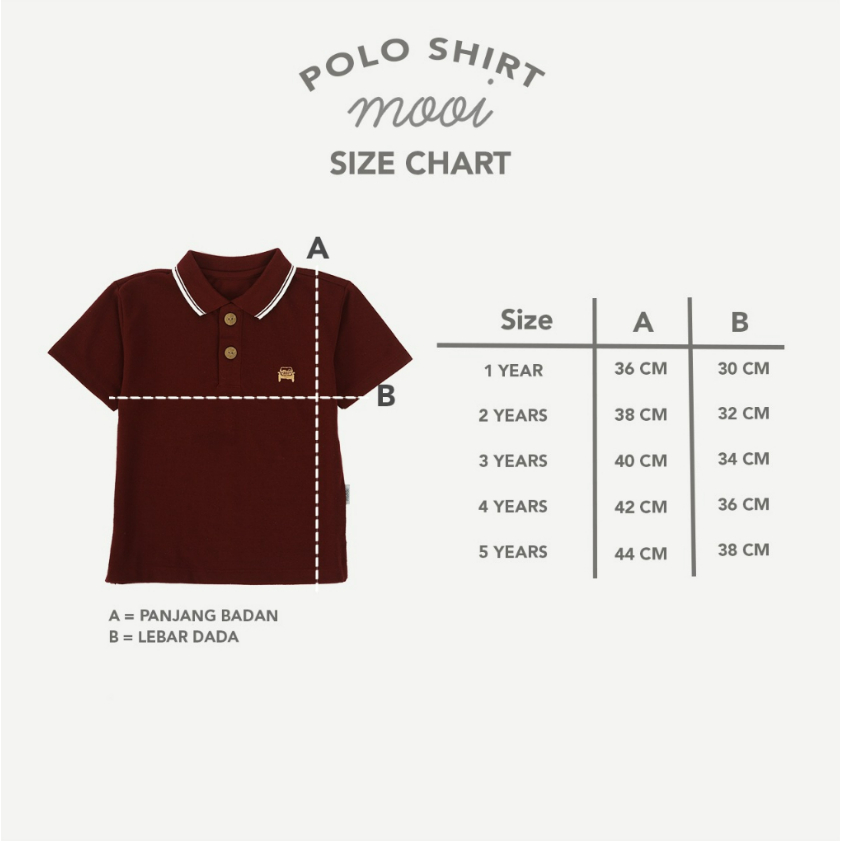 Mooi Polo Tshirt 1-8 Tahun Atasan Anak Polo Unisex Adem CBKS V1