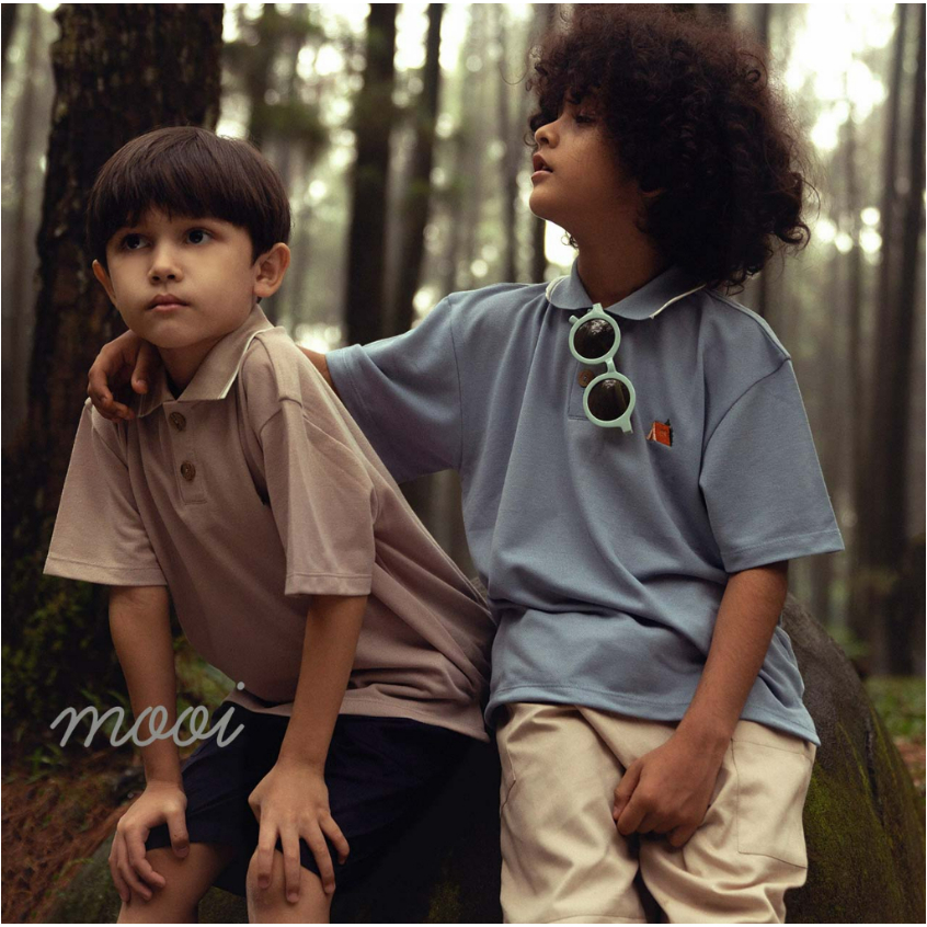 Mooi Polo Tshirt 1-8 Tahun Atasan Anak Polo Unisex Adem CBKS V1