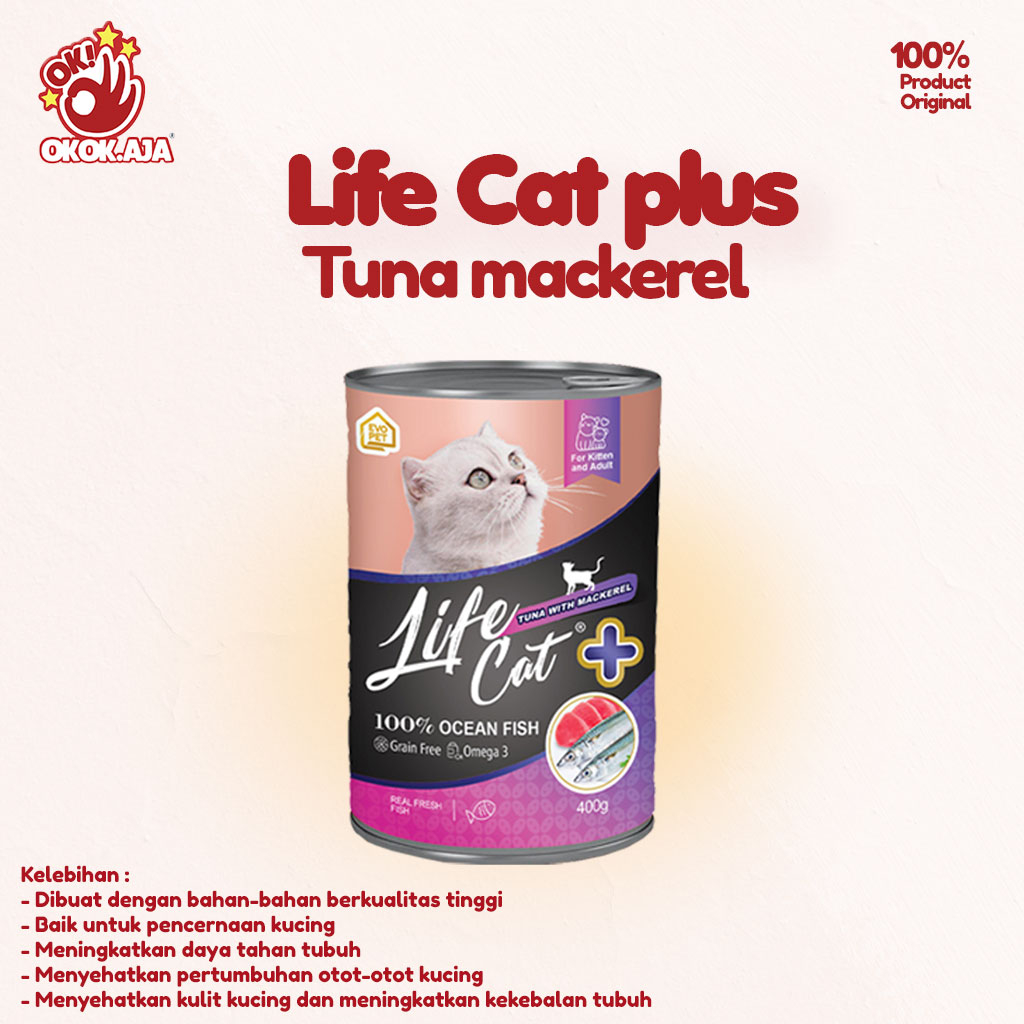 LIFE CAT PLUS kaleng 400gr -  makanan kucing basah premium dan murah