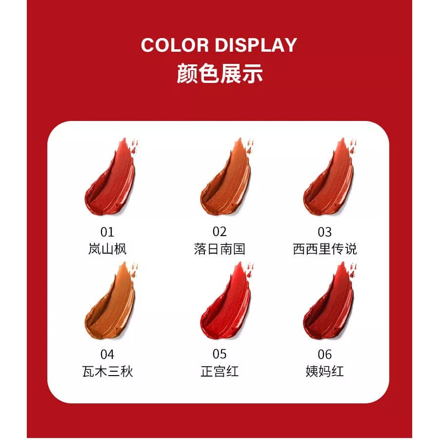 ( PCS ) LIPSTIK Wanita lameila just red edition matte lipstick RED COLOUR (Lm2026)