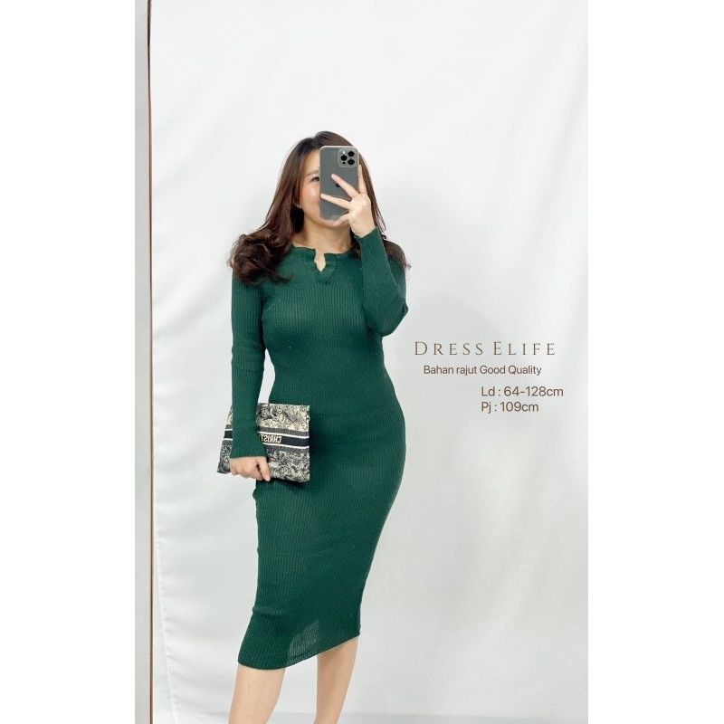 MDLV ~ Dress Elife Rajut Bodycon Good Quality