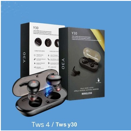 Headset Bluetooth TWS Y30 / TWS4 HiFi Stereo Waterproof Earbuds Wireless