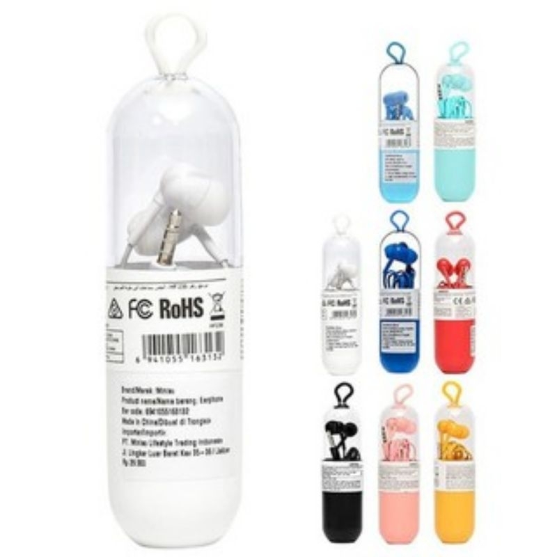 MINISO Earphone Kapsul Earbud Headphone In-Ear Colorful Musik Headset Streo