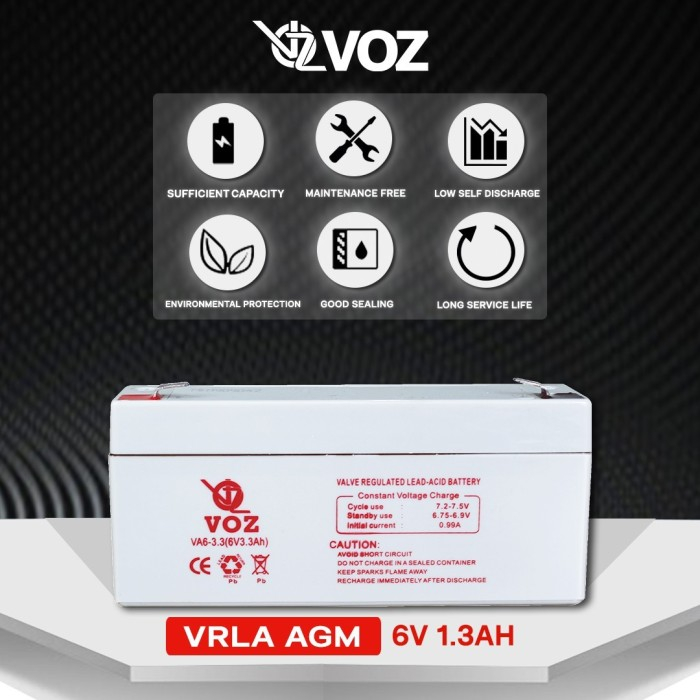 Voz Baterai VRLA 6V 1.3 Ah | Baterai Timbangan Digital