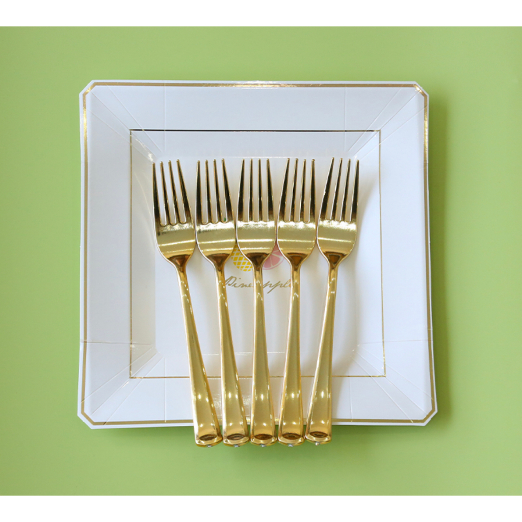 HS- Garpu Makan Stainless Steel Anti Karat Garpu Tebal Gold Silver
