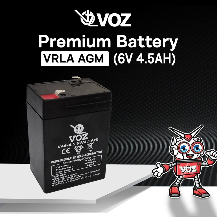 Voz Baterai VRLA 6V 4.5 Ah |Baterai Timbangan |Baterai Lampu Emergency