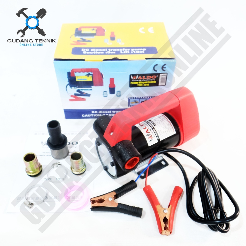 Alat Pompa Oli AKI DCV1018 ALDO / Oil Pump Elektrik Pompa Minyak Oli Solar Bensin Gemuk ACCU DCV 1018 ALDO