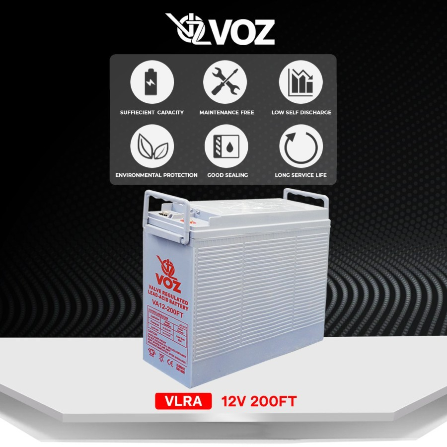 Voz Baterai VRLA 12V 200 Ah - Front Terminal | Baterai UPS