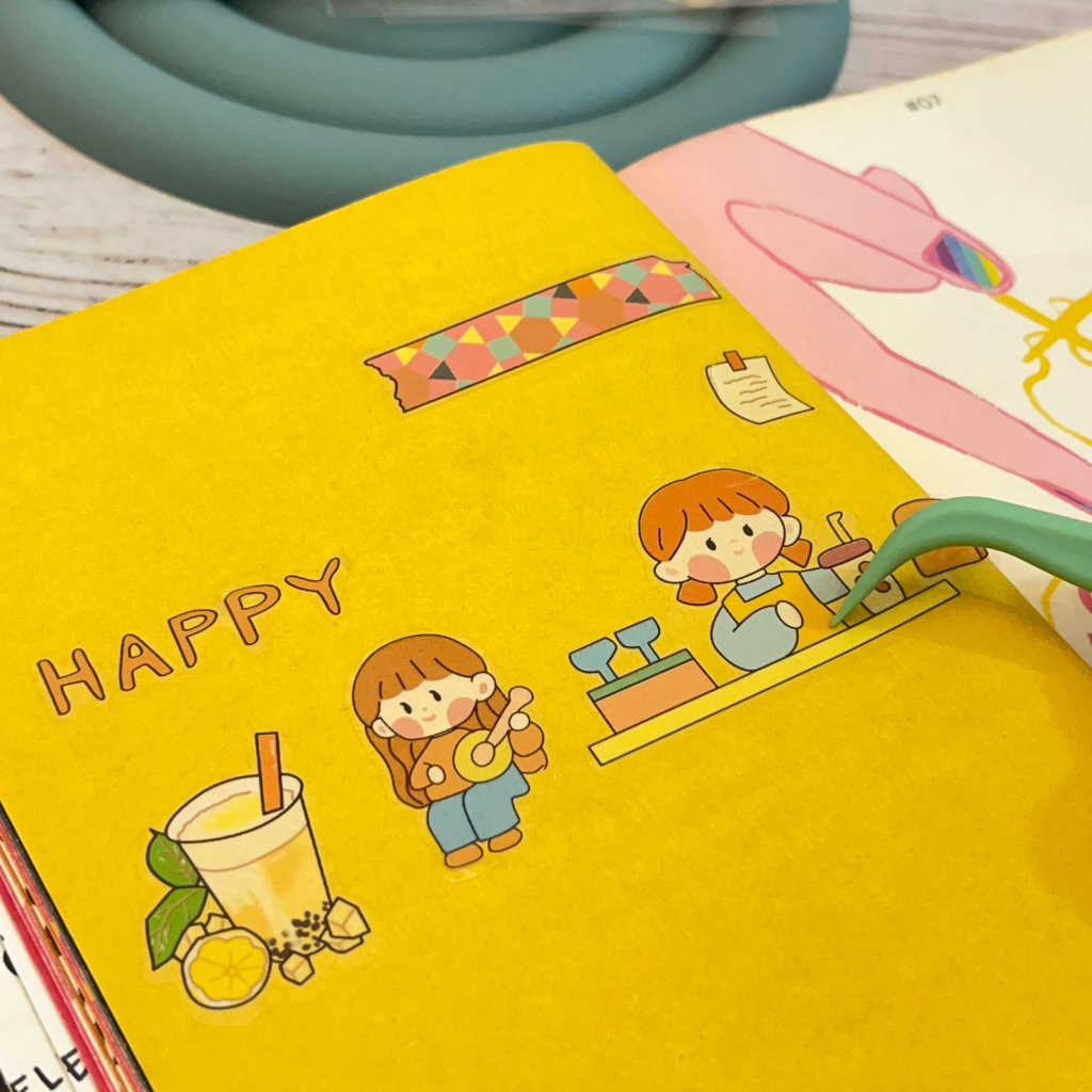 Sticker Senmu 100 Lembar KL-75 box kecil Cute Lucu ready 4 Warna Unik / Box Stiker Murah isi 100 lembar Imut Favorit Anak Stationary Kualitas Terbaik bisa grosir dan COD