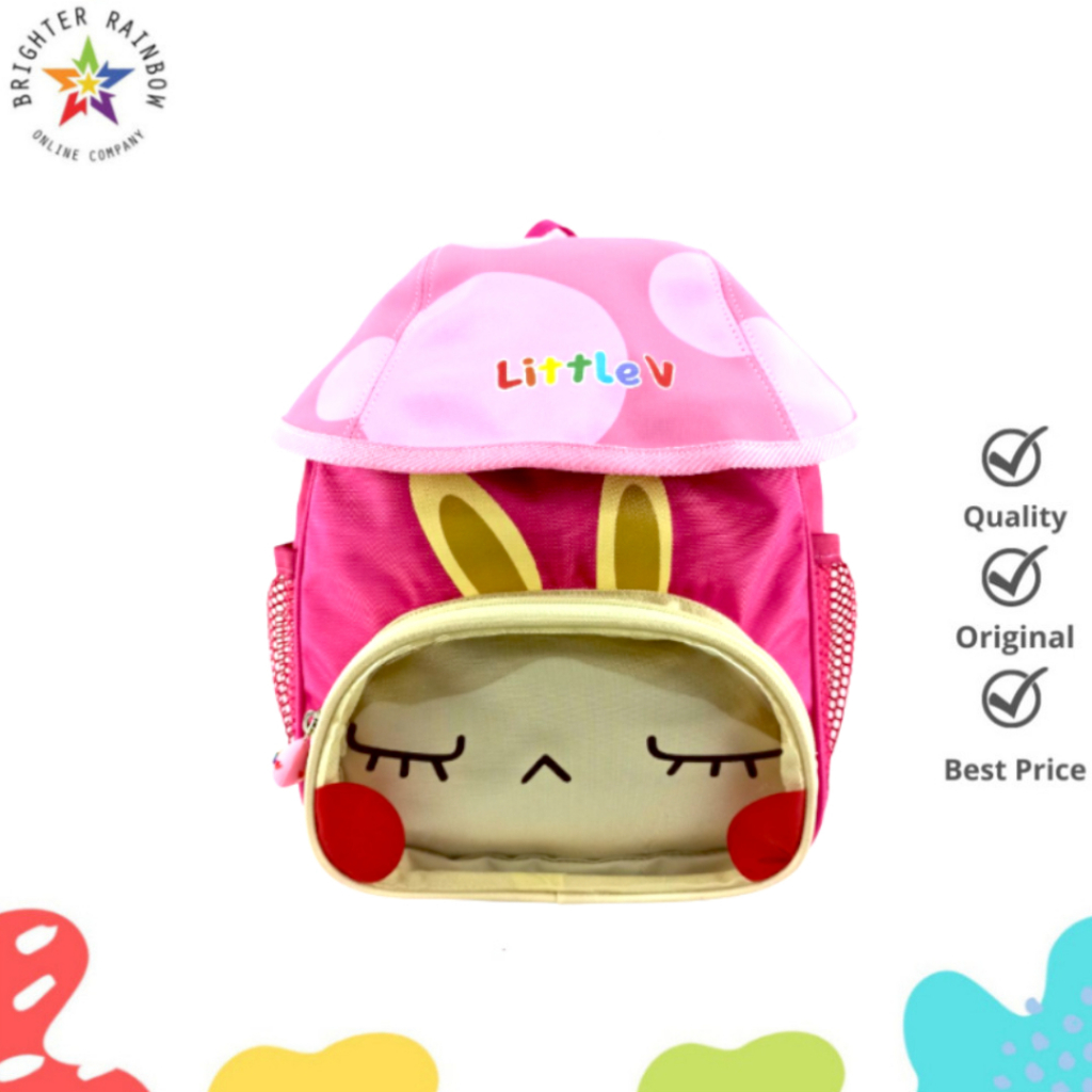 TAS LITTLE V 44694 CONNIE MUSHROOM  RANSEL SEKOLAH ANAK PAUD PEREMPUAN