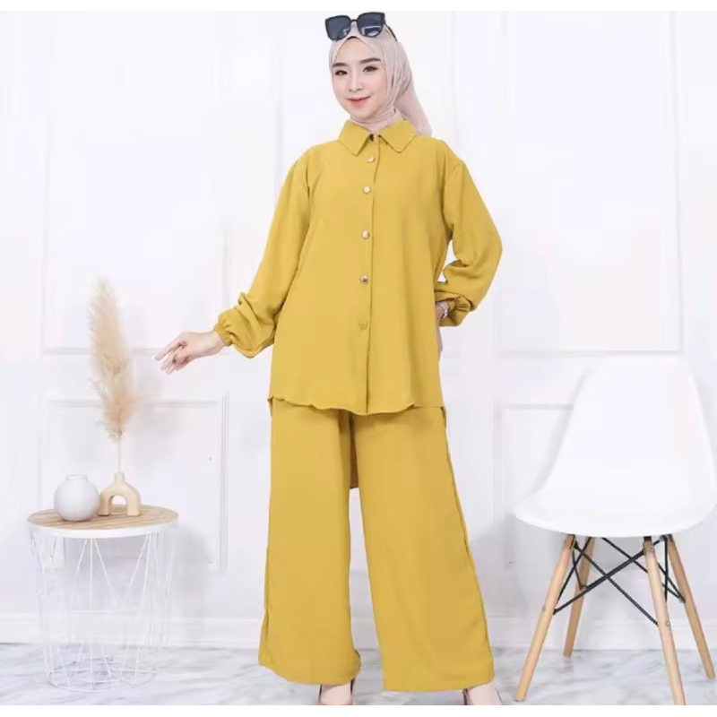 ZARA SET CRINKLE AIRFLOW POLOS TERBARU LD 110 // ZARA SETELAN POLOS WANITA // ZARANE SET CRINKLE POL