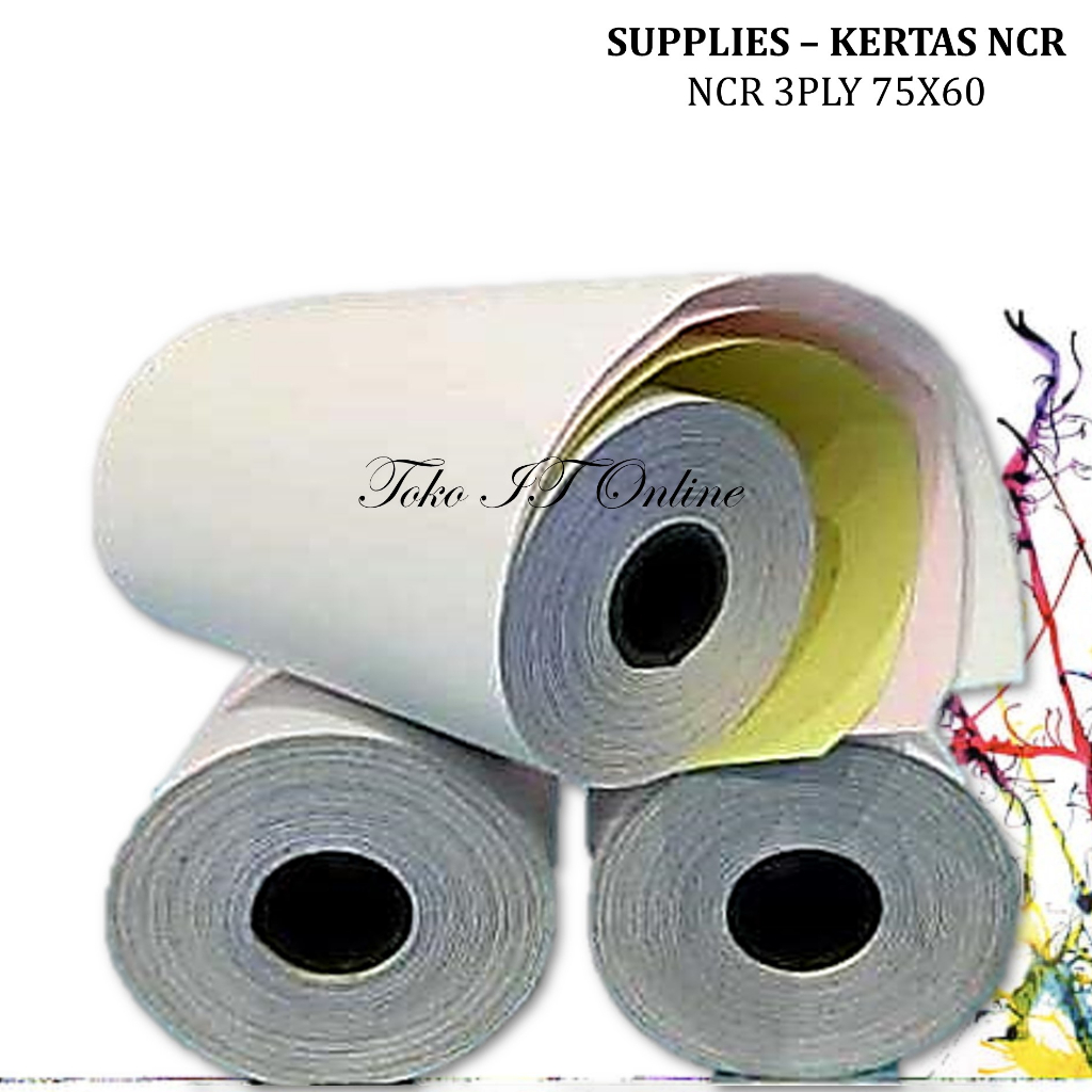 KERTAS STRUK KASIR NCR 75X60 MM 3PLY KERTAS STRUK RANGKAP 3 UNTUK PRINTER EPSON TMU220