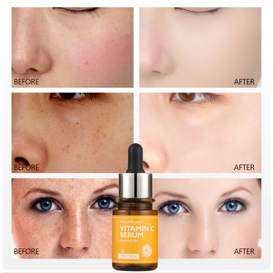 VIBRANT GLAMOUR Vitamin C Serum 30ml Mencerahkan Warna Kulit Memudarkan warna gelap Mencerahkan Pemutih Kulit Memudar Bintik Gelap Halus Garis Halus Vitamin E Serum Wajah untuk Anti Penuaan, perbaikan Kulit Keriput Perawatan Kulit 5.0 41 Penilaian