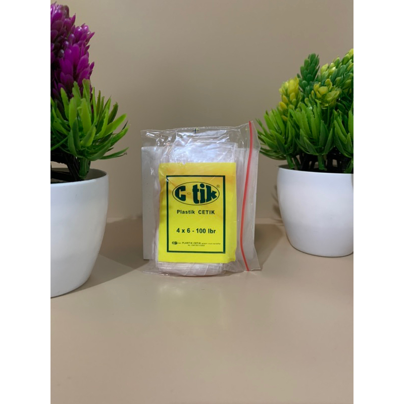 Plastik Klip Cetik Ukuran 4x6 Wadah Sambal Makanan Merek C-TIK Obat 100lembar Kantong Serbaguna Bening