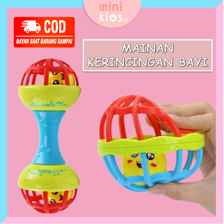 Mainan Kerincingan Bayi Bahan Karet / Baby Teether Rattle Stick / Mainan Gigitan Bayi (BPA FREE)