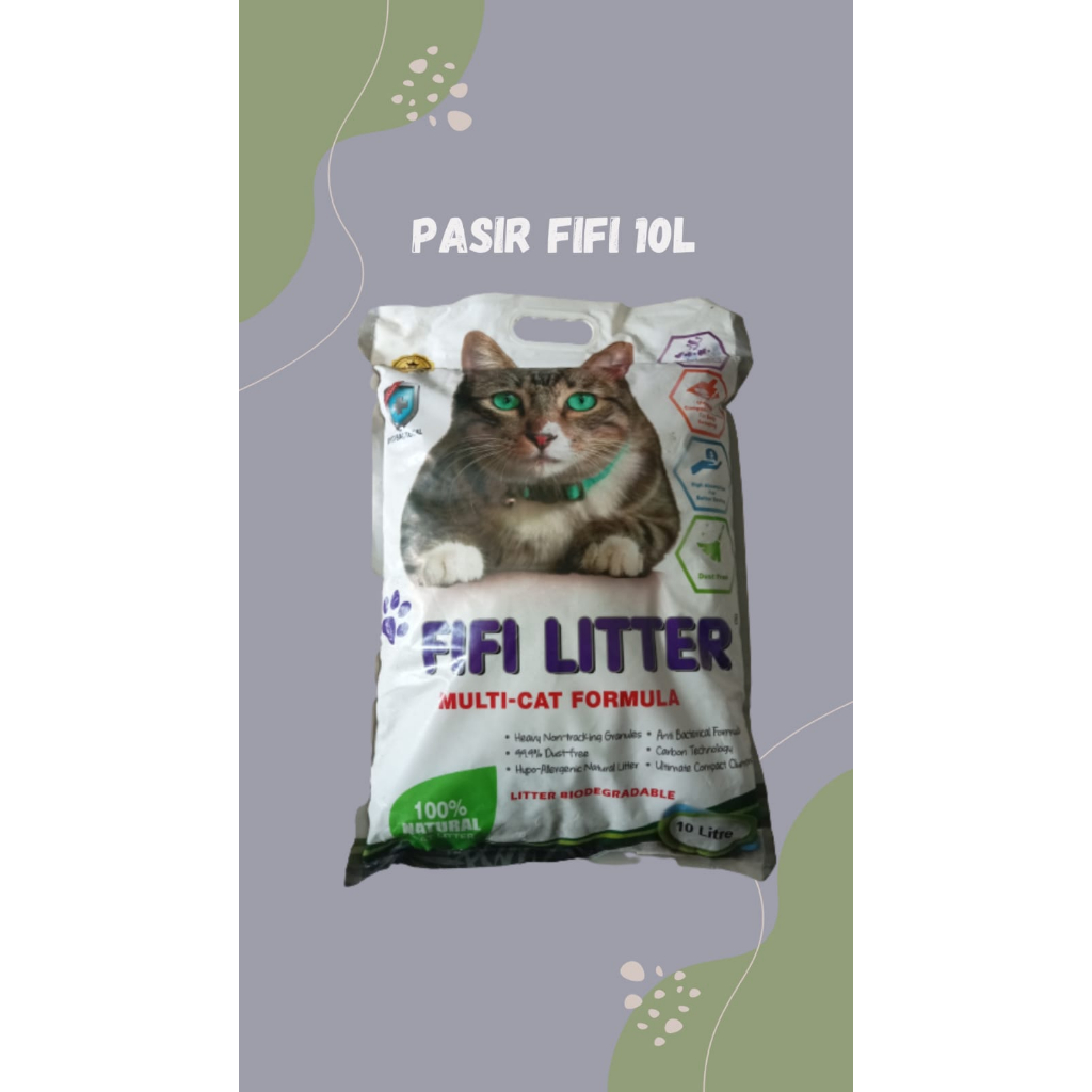 FIFI CAT LITTER WHITE 10L PREMIUM PASIR GUMPAL RAMAH LINGKUNGAN