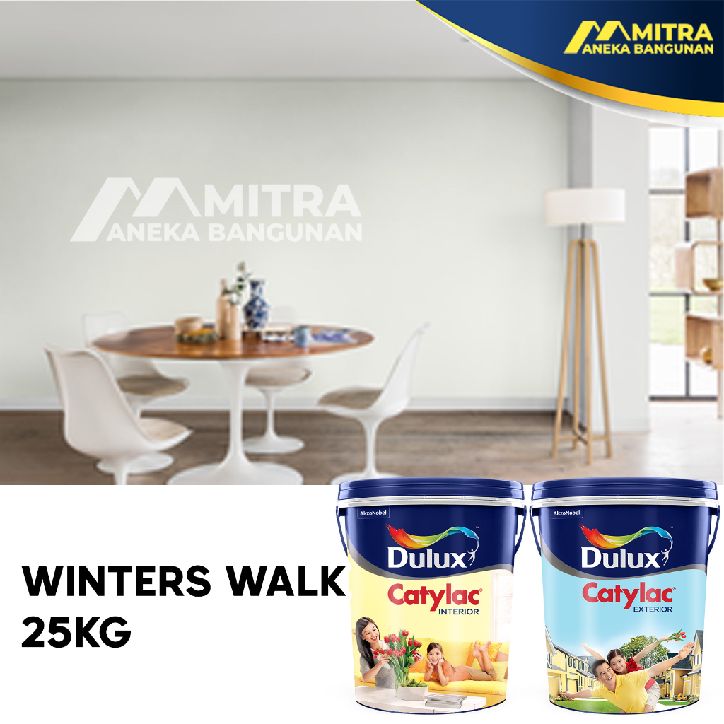 CAT TEMBOK DULUX CATYLAC INTERIOR EXTERIOR 25KG PAIL / WINTERS WALK / PUTIH ABU