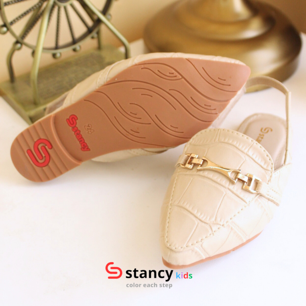 Stancy Kids x janitra Sepatu Sandal Anak Fashion casual  premium  Slipper Croco bahan motif buaya sol karet dan acc  logam