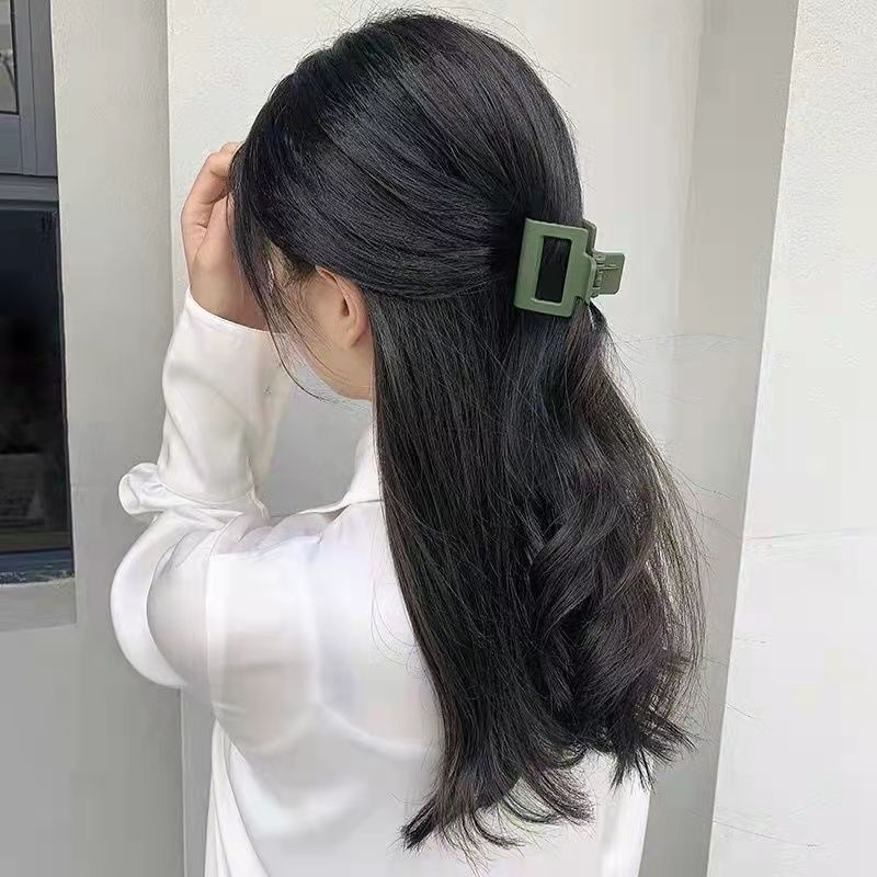 Alibaba1688-H490 Jepitan Rambut Model Kotak 5Cm Polos Korean Hair Claw Clip Women Fashion Geometric Hairpin