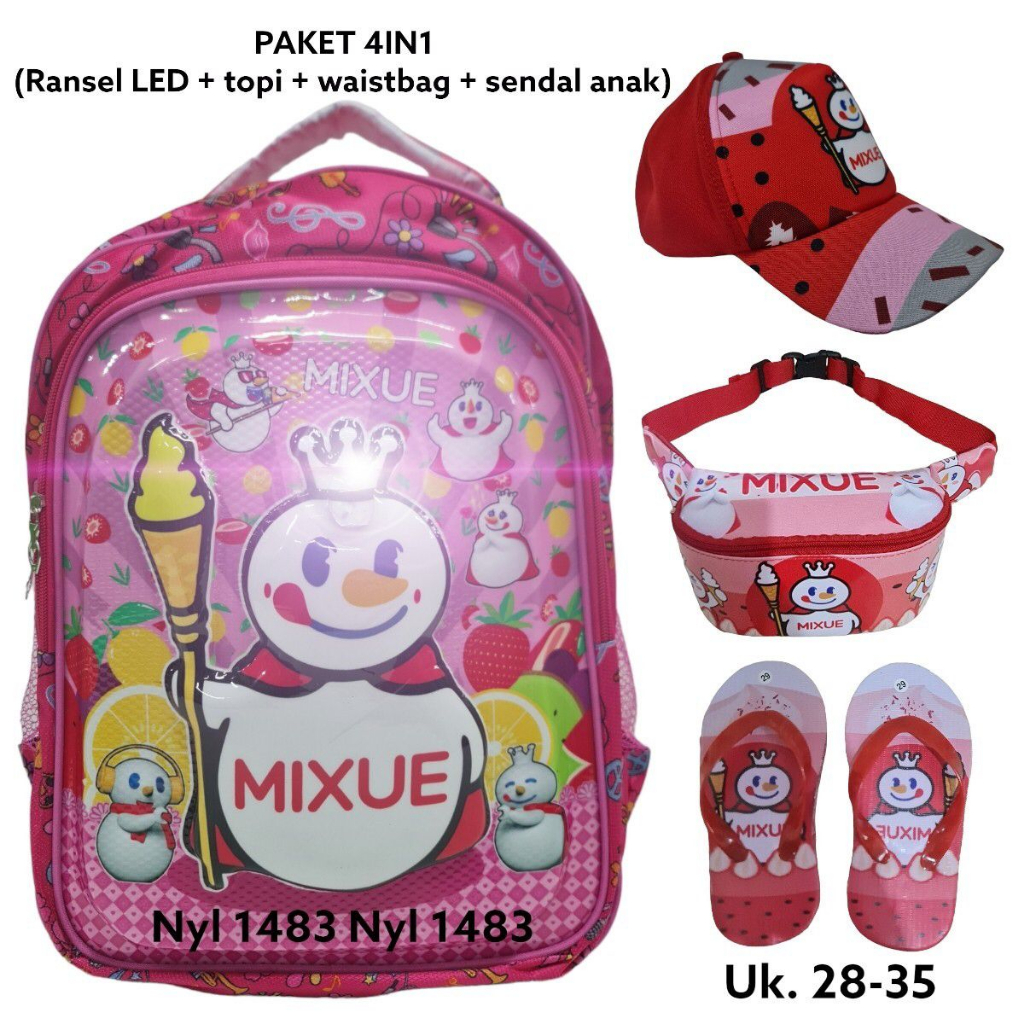 TAS RANSEL TK VIRAL MIXUE GAMBAR TIMBUL tas anak sekolah mixue/tas anak tk mixue timbul/tas anak sd mixue timbul led/tas anak ransel perempuan/tas anak sekolah tk/tas anak