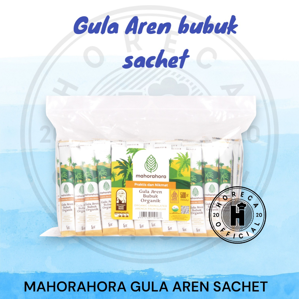 MAHORAHORA GULA AREN BUBUK SACHET 5 GR x 100 PCS ORGANIK | PALM SUGAR ORGANIC BROWN SUGAR SASET 5GRx