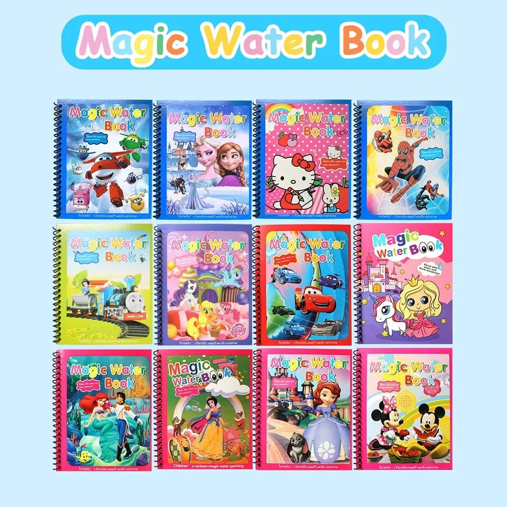 MAGIC WATER BOOK - BUKU GAMBAR EDUKASI BELAJAR MEWARNAI ANAK AJAIB