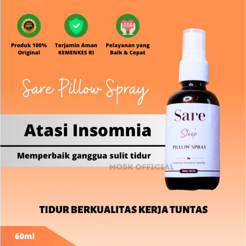 Sare pillow spray anti insomia | spray atasi insomia atasi insomia tanpa efek samping Sare anti insomia herbal