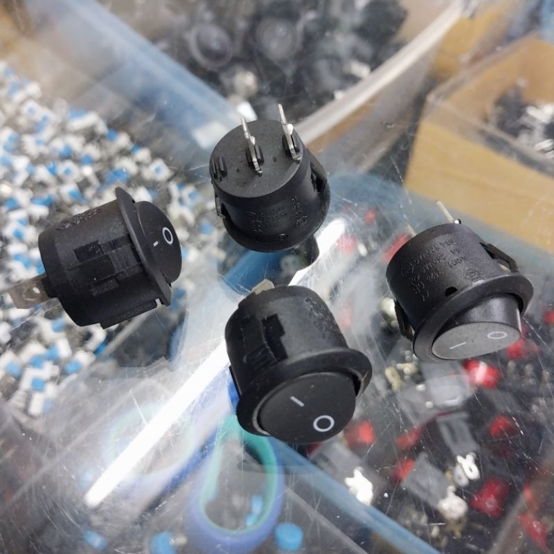 Saklar On off bulat 2 pin hitam