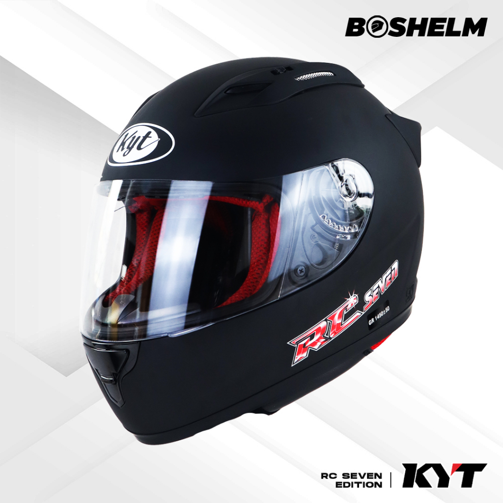 BOSHELM Helm KYT RC7 Solid HITAM DOFF Helm Full Face SNI