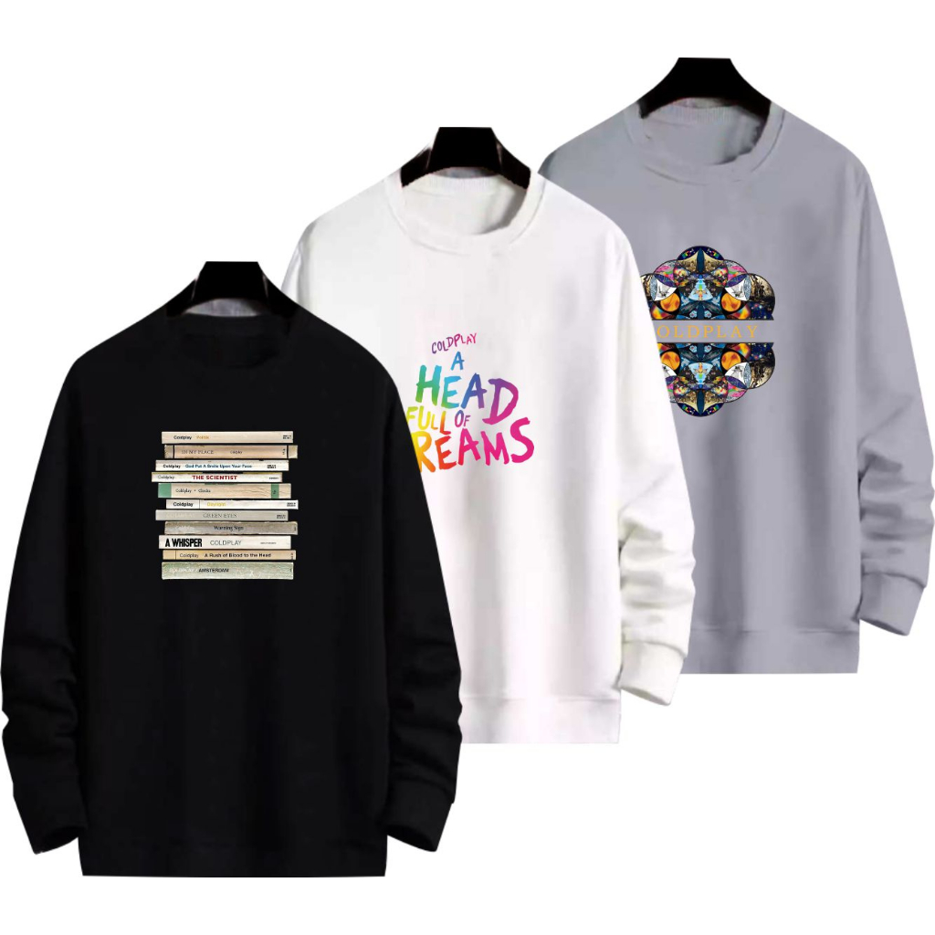 SWEATER CREWNECK BAND COLDPLAY WORLD TOUR trendy