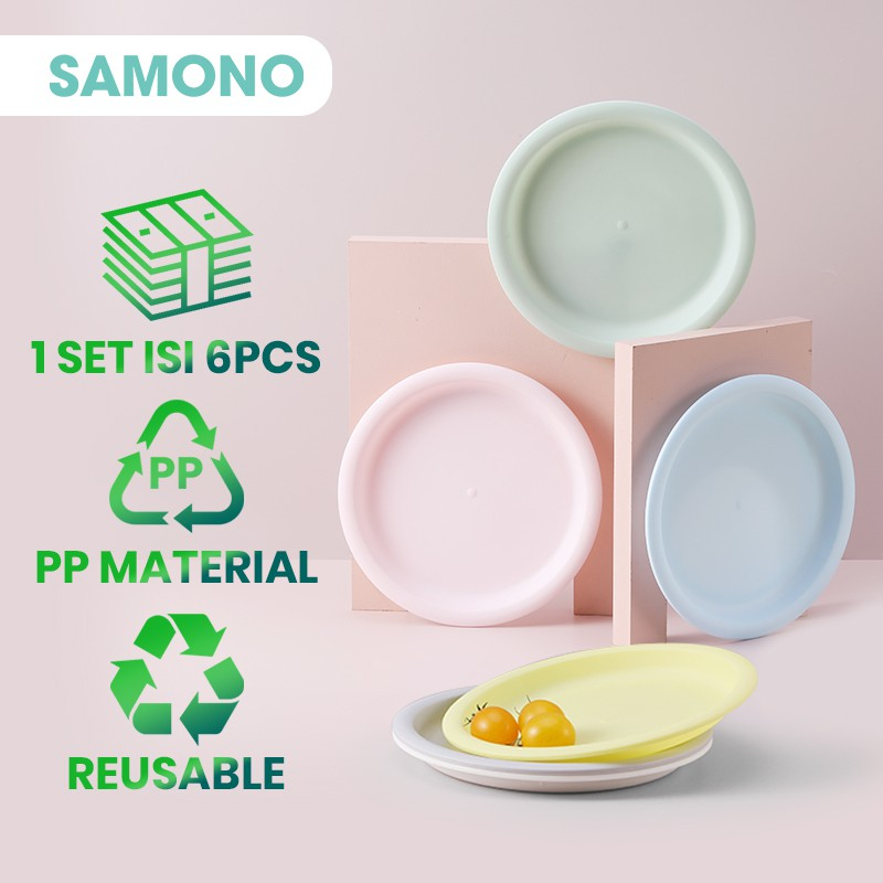 Samono Piring Set Isi 6 Pcs Plastik Microwave