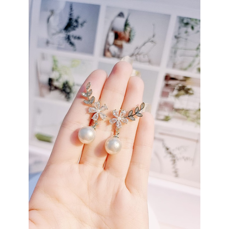 Anting titanium full daun telinga anting wanita korean style