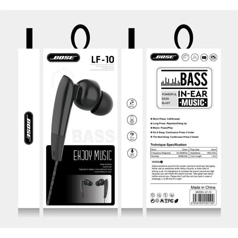 Hf Handsfree Headset Bose-09 LF-10 Super Bass Suara Bagus