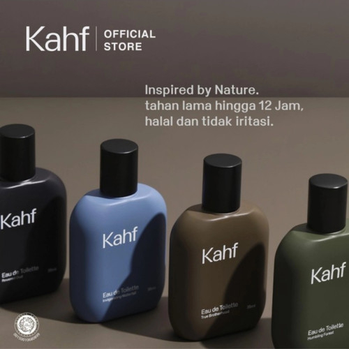 KAHF Eau de Toilette 35ml - KAHF Parfum Pria Wangi Tahan Lama Revered Oud / True Brotherhood / Humbling Forest / Invigorating Waterfall Original BPOM