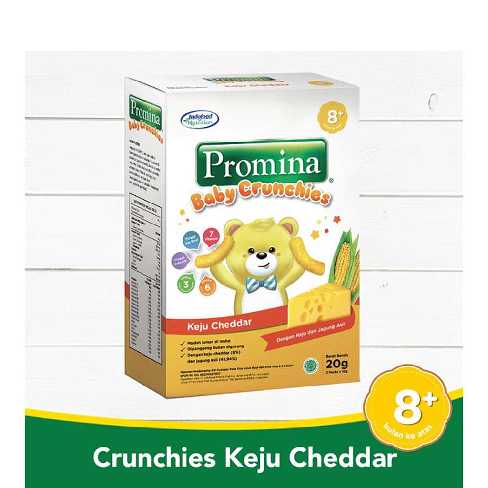 Promina Baby Crunchies Keju Cheddar 20 g Snack MPASI Bayi 8 Bulan+